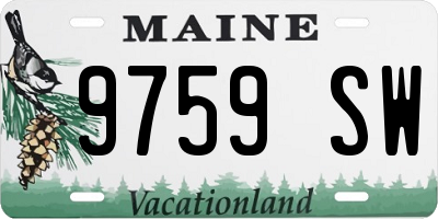 ME license plate 9759SW