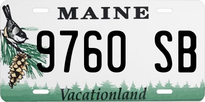 ME license plate 9760SB