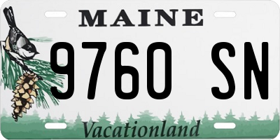 ME license plate 9760SN