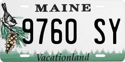 ME license plate 9760SY