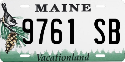 ME license plate 9761SB