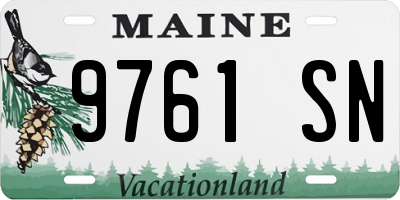 ME license plate 9761SN