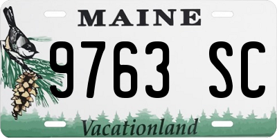 ME license plate 9763SC