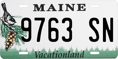 ME license plate 9763SN