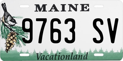 ME license plate 9763SV