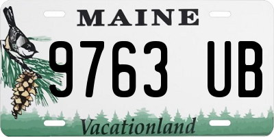 ME license plate 9763UB
