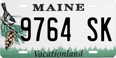 ME license plate 9764SK