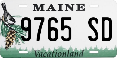 ME license plate 9765SD