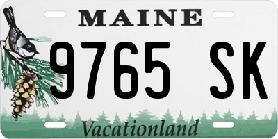 ME license plate 9765SK