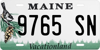 ME license plate 9765SN