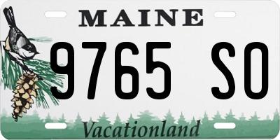 ME license plate 9765SO