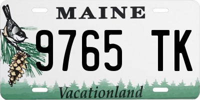 ME license plate 9765TK