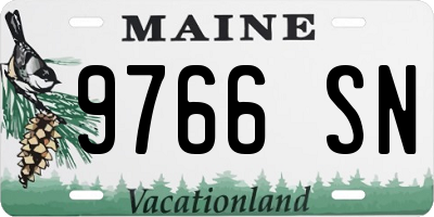 ME license plate 9766SN