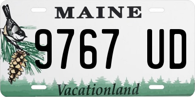 ME license plate 9767UD