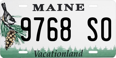 ME license plate 9768SO