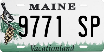 ME license plate 9771SP