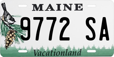 ME license plate 9772SA