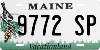 ME license plate 9772SP
