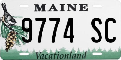 ME license plate 9774SC