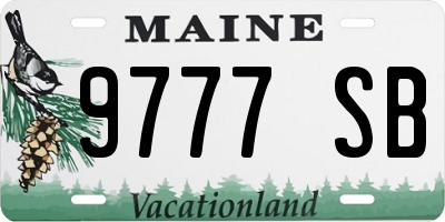 ME license plate 9777SB