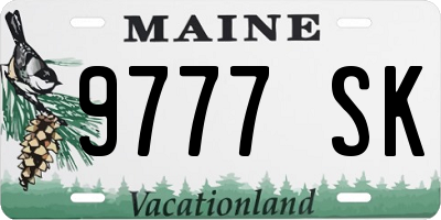 ME license plate 9777SK
