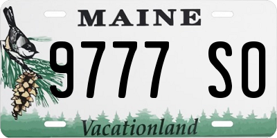 ME license plate 9777SO