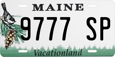 ME license plate 9777SP