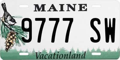 ME license plate 9777SW
