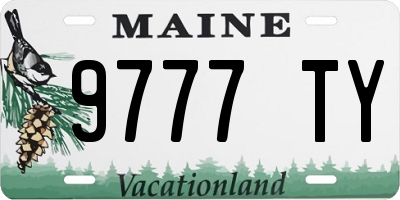 ME license plate 9777TY