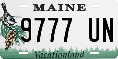 ME license plate 9777UN
