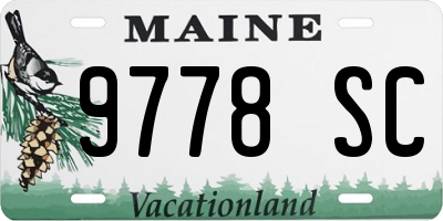 ME license plate 9778SC