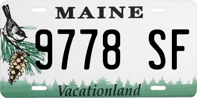 ME license plate 9778SF