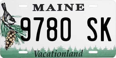ME license plate 9780SK