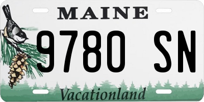 ME license plate 9780SN
