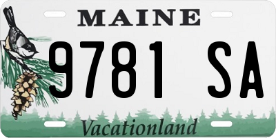 ME license plate 9781SA