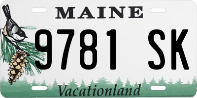 ME license plate 9781SK