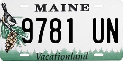ME license plate 9781UN