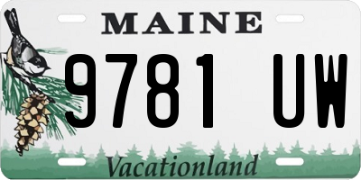 ME license plate 9781UW