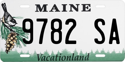 ME license plate 9782SA