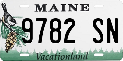ME license plate 9782SN