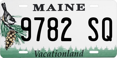 ME license plate 9782SQ