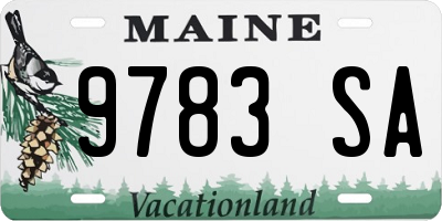 ME license plate 9783SA