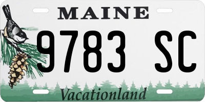 ME license plate 9783SC