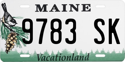 ME license plate 9783SK
