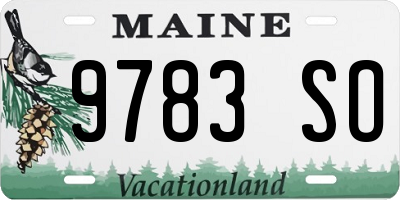 ME license plate 9783SO