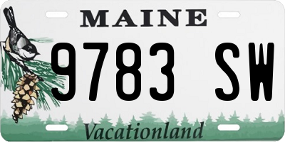 ME license plate 9783SW