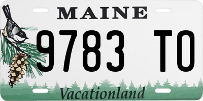 ME license plate 9783TO