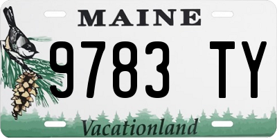 ME license plate 9783TY
