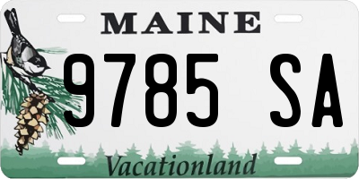 ME license plate 9785SA