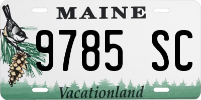 ME license plate 9785SC